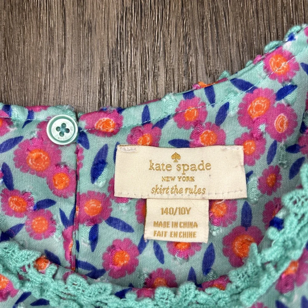 Kate Spade Dress Girl's Size 10 Floral Chiffon Trapeze Tiered Fully Lined Easter